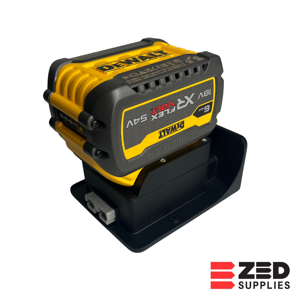 ZED 12V Battle Station fixed-mount adapter with a DeWALT XR FlexVolt battery