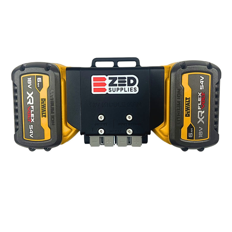 ZED Middle Man with two 6.0Ah DeWALT FlexVolt batteries clipped in