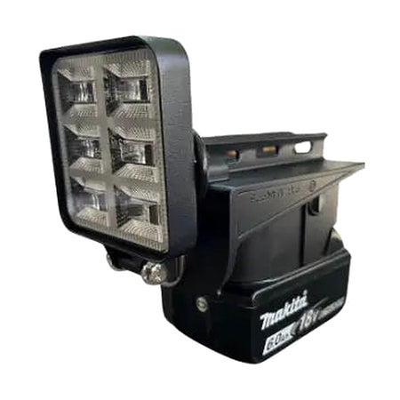 ZED 12V Power Plate battery adapter with LED flood light on a Makita 18V LXT 6.0Ah battery